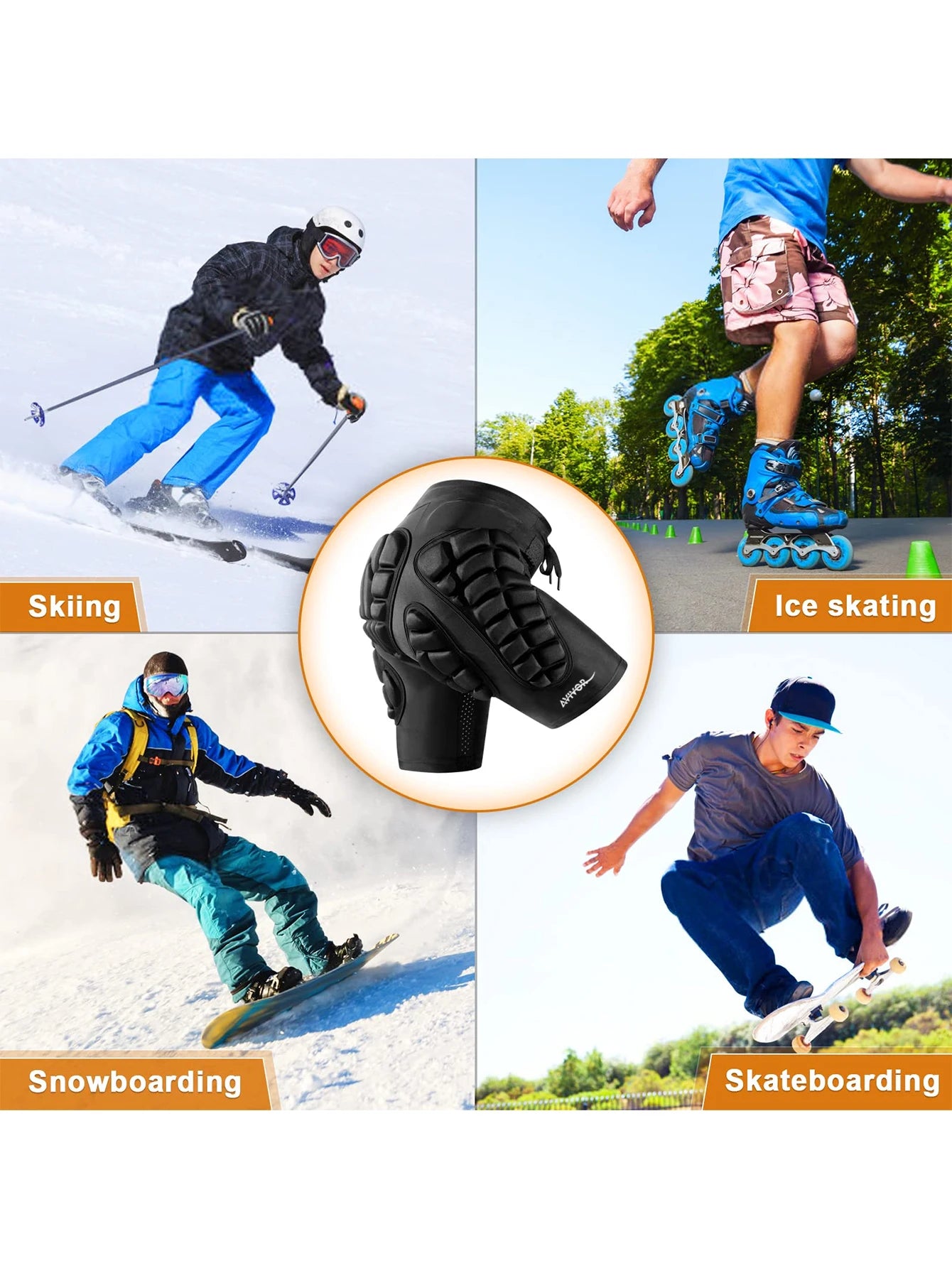  Protective Padded Shorts for Snowboard,Skate and Ski,3D Protection for Hip,Butt and Tailbone