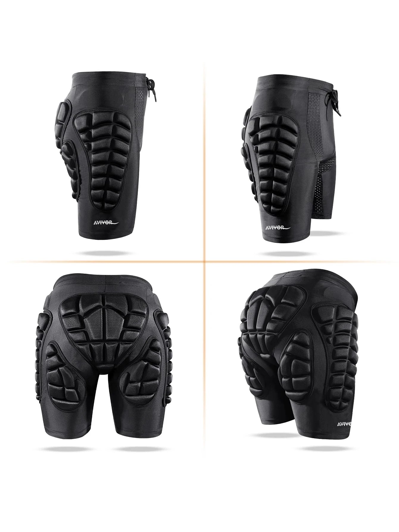  Protective Padded Shorts for Snowboard,Skate and Ski,3D Protection for Hip,Butt and Tailbone